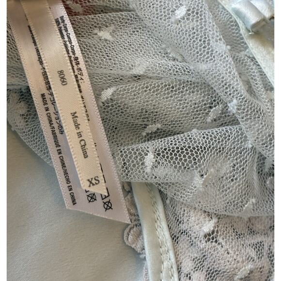 Flora Nikrooz Showstopper Chemise Ice Blue Ballerina Slip Nightie Floral Lace XS - Picture 16 of 16